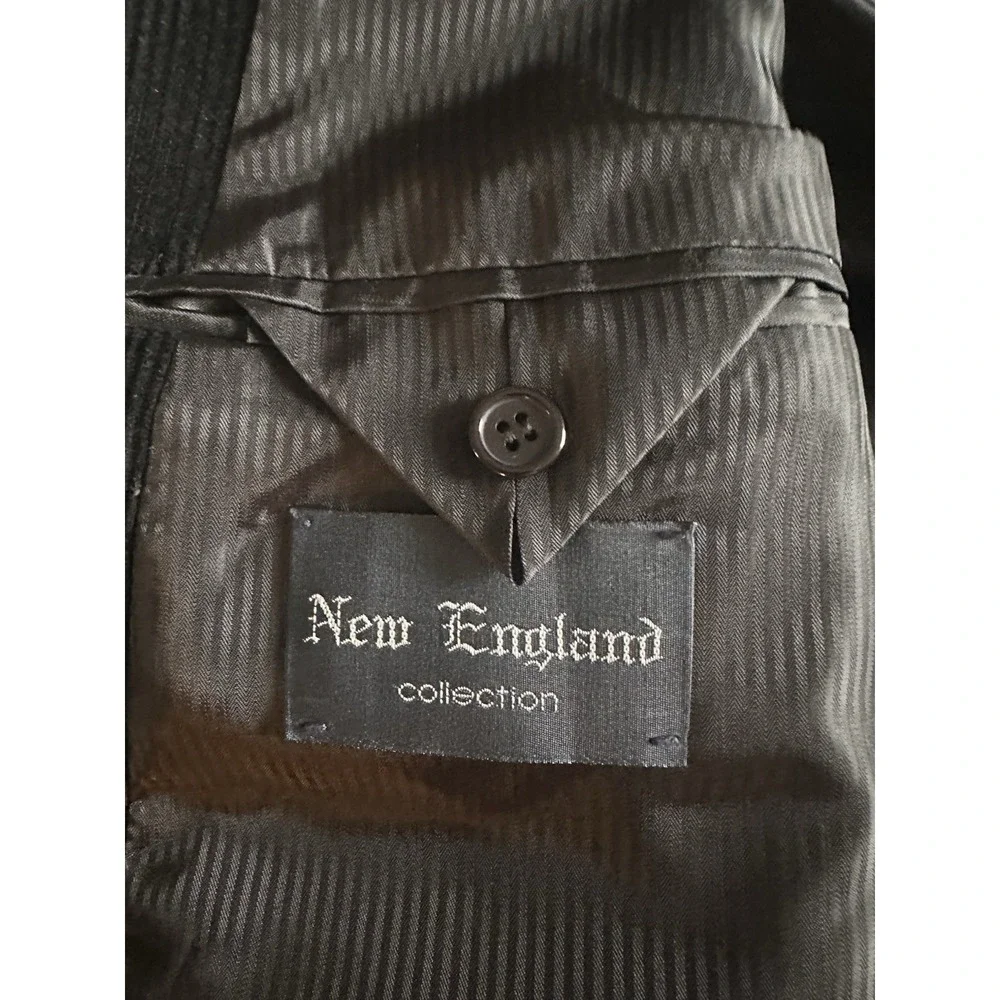 New England Corduroy Men's Jacket Blazer Sport Coat Size 48L Black Cotton Lined‎